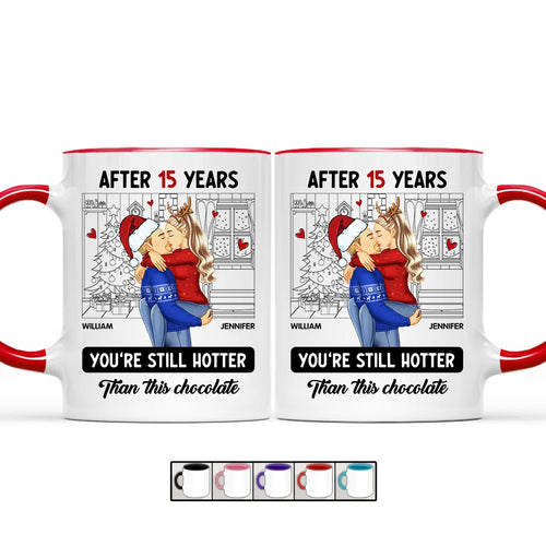 Couple Kissing After Years Hotter Than This Chocolate - Personalized Accent Mug