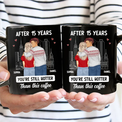 Forehead Kissing Couple After Years Hotter Than This Coffee - Personalized Mug