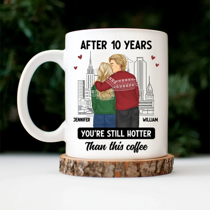 Forehead Kissing Couple After Years Hotter Than This Coffee - Personalized Mug