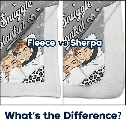 Husband And Wife Couple Chibi Our Snuggle Blanket - Personalized Fleece Blanket, Sherpa Blanket