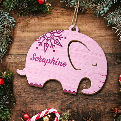 Elephant Sisterhood Sister Bestie Thank You - Personalized Wooden Ornament Print 2 Sides