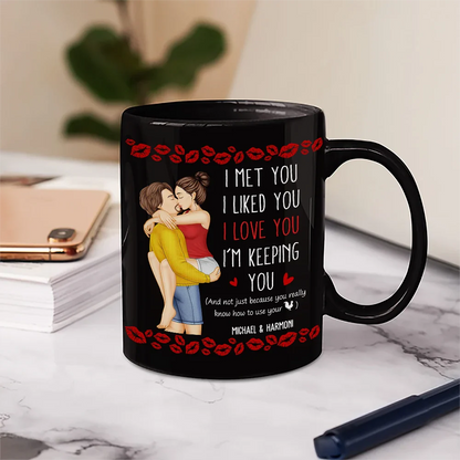 Kissing You Keeping You Carrying Couple - Personalized Mug