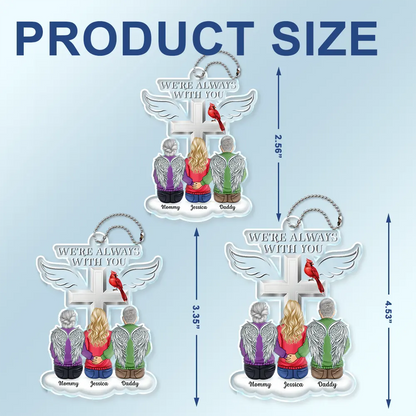 Back Family Memorial I'm Always With You Cross On Cloud - Personalized Acrylic Car Hanger