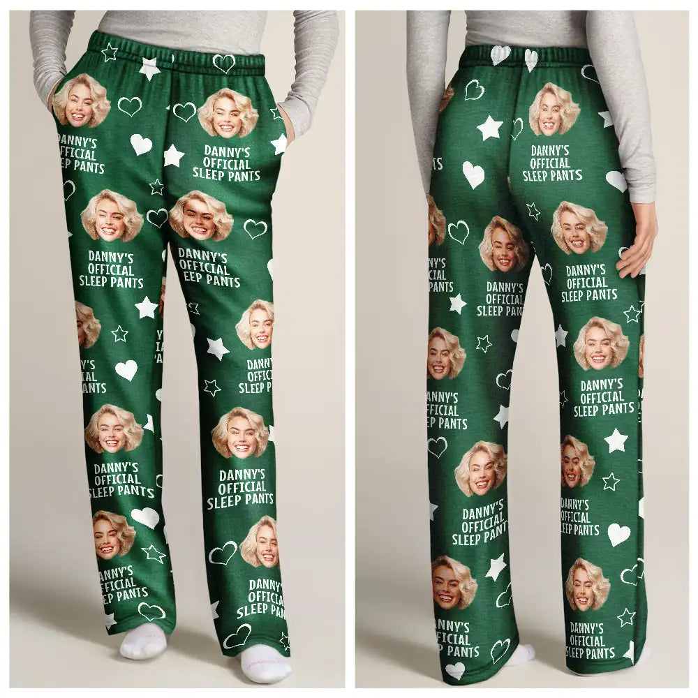 Custom Photo Funny Couple Daddy's Official Sleep Pants - Personalized Pajama Pants