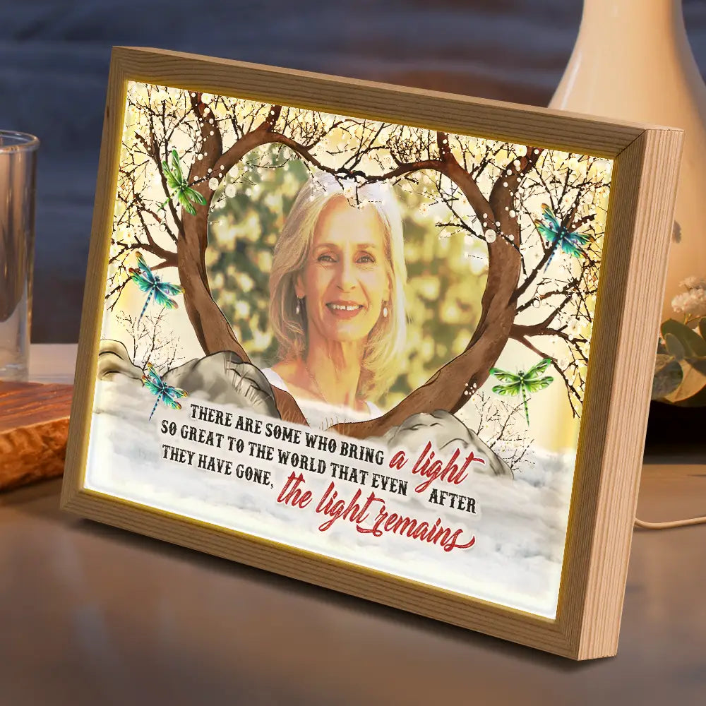 Custom Photo Memorial Your Light Will Always Shine In My Heart - Personalized Light Up Picture Frame