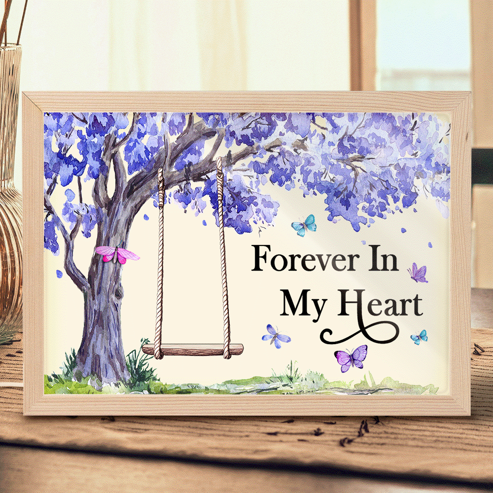 Memorial Purple Tree Back Family I'm Always With You - Personalized Light Up Picture Frame