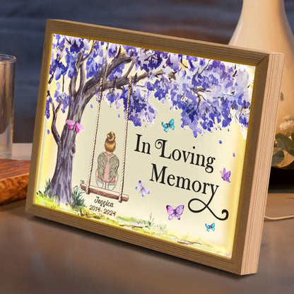 Memorial Purple Tree Back Family I'm Always With You - Personalized Light Up Picture Frame