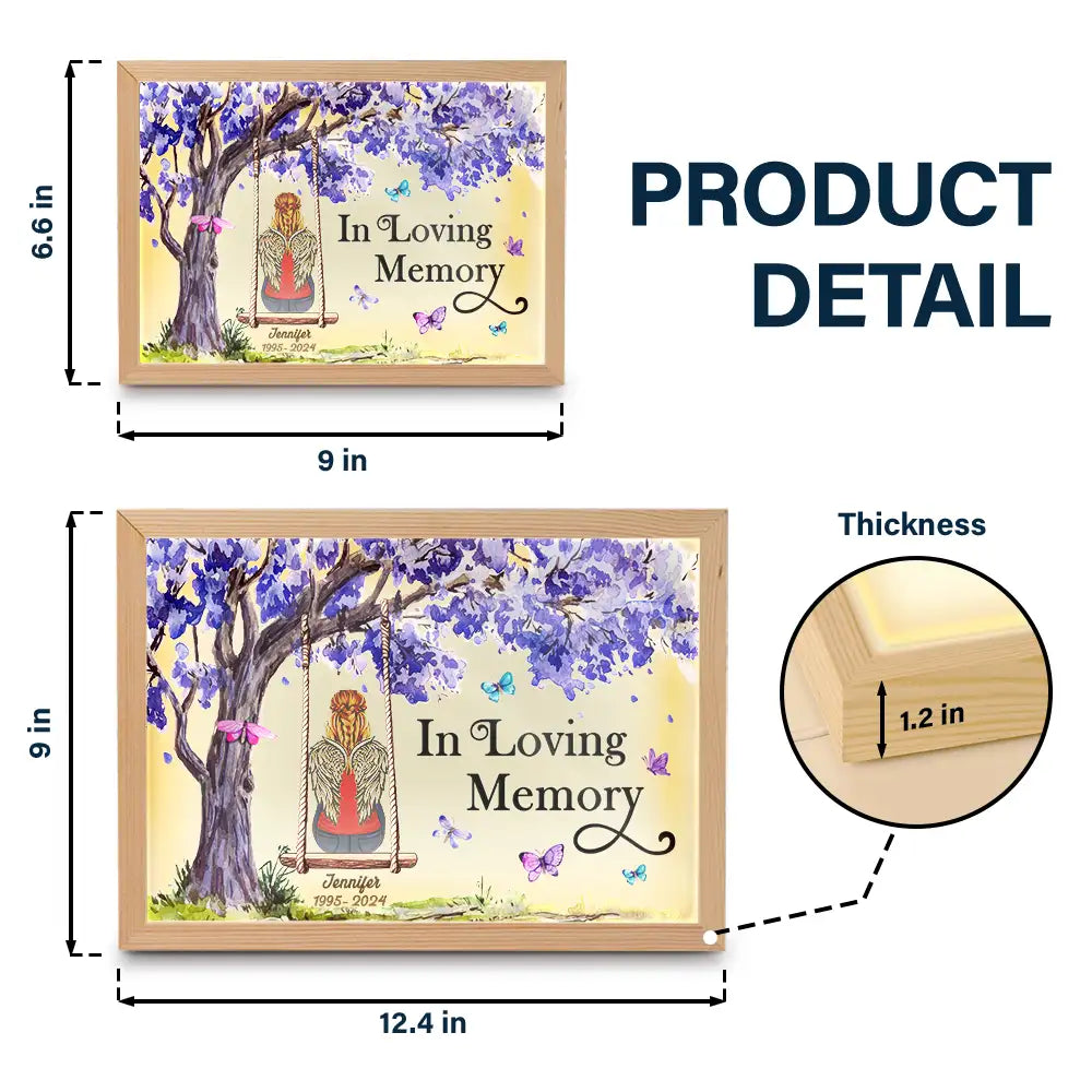 Memorial Purple Tree Back Family I'm Always With You - Personalized Light Up Picture Frame