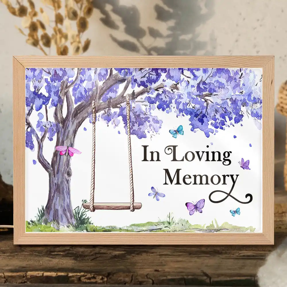 Memorial Purple Tree Back Family I'm Always With You - Personalized Light Up Picture Frame