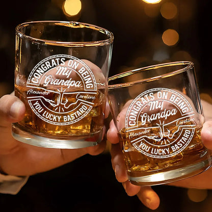 Congrats On Being My Brother You Lucky Man - Personalized Whiskey Glass