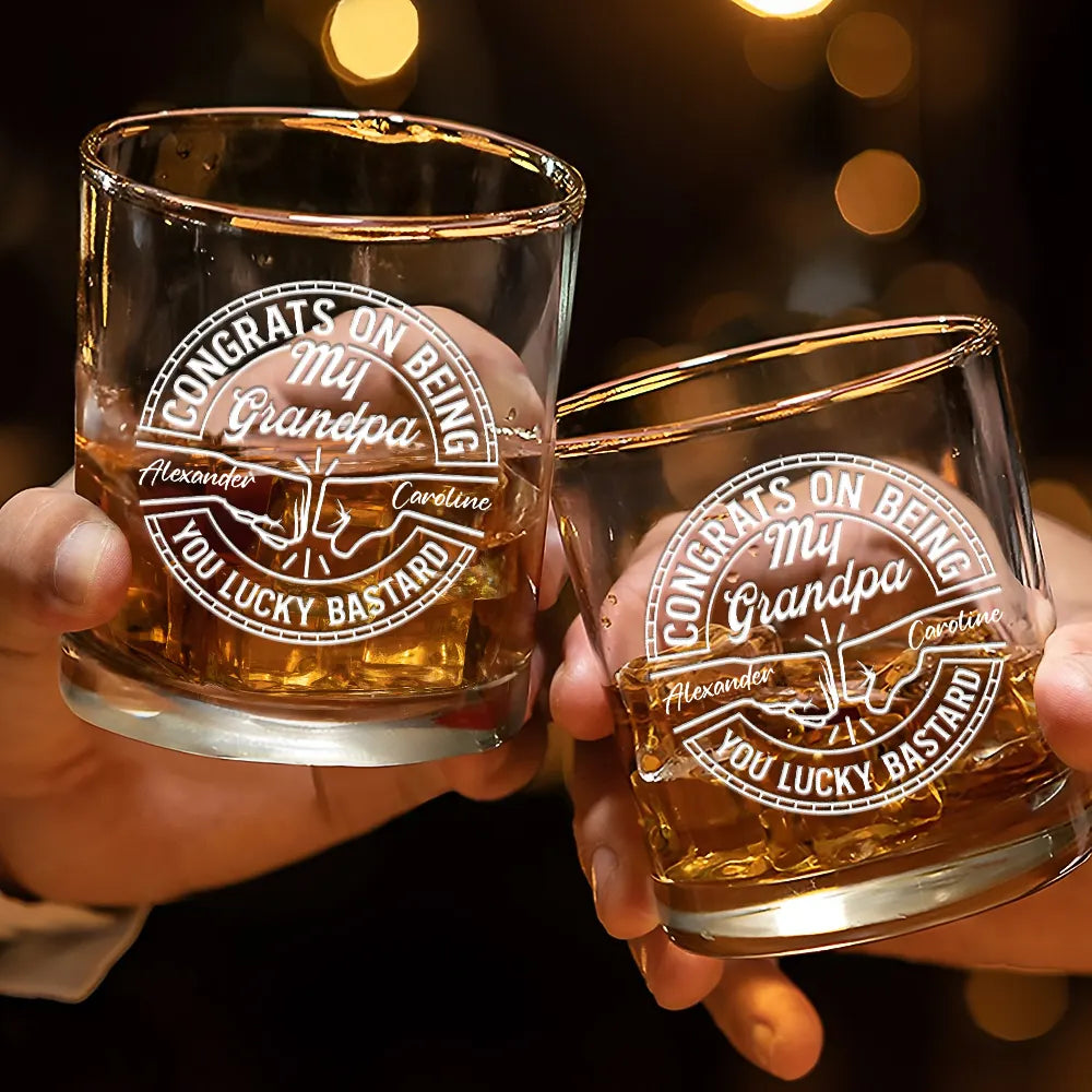 Congrats On Being My Brother You Lucky Man - Personalized Whiskey Glass