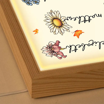 Grandma's Garden Birth Month Flowers - Personalized Light Up Picture Frame