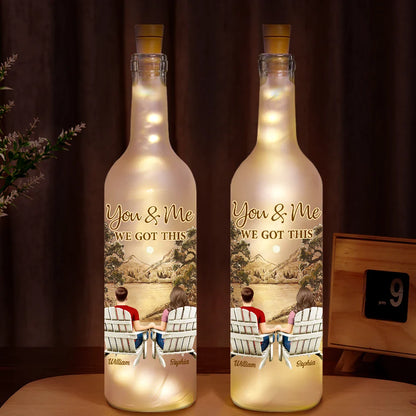 Back Sitting Couple You And Me We Got This - Personalized Bottle Light
