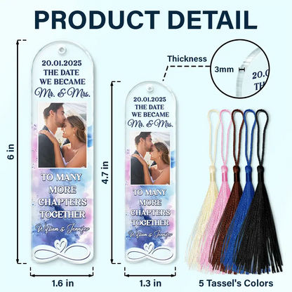 Custom Photo Couple To Many More Chapters Together - Personalized Acrylic Bookmark