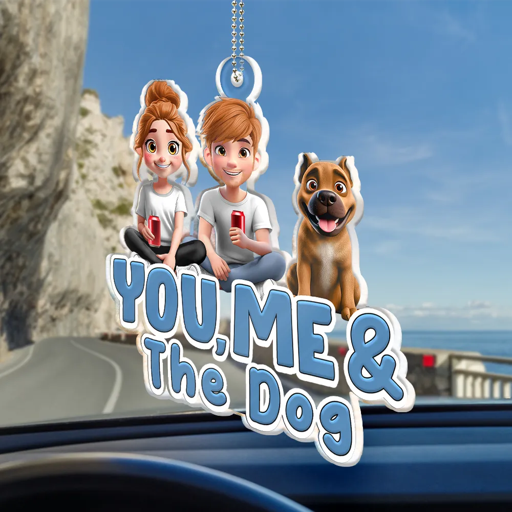 You And Me And The Dogs Couple - Personalized Acrylic Car Hanger