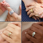 Custom Name Gemstones Jewelry Heart Shaped For Grandma Mom - Personalized Birthstone Heart Ring