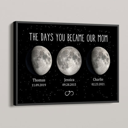 The Days You Became Our Mom Grandma Moon Phase Art Personalized Poster Home Decor
