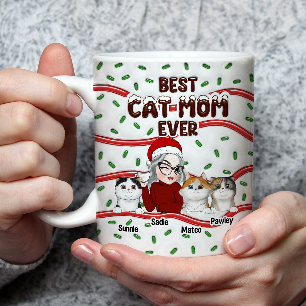 Best Cat Mom Cake - Personalized Custom 3D Inflated Effect Mug