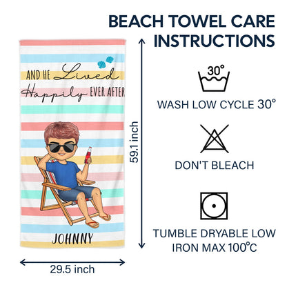 Life Is Better At The Beach Color Striped - Gift For Her, Him, Besties, Family - Personalized Custom Beach Towel