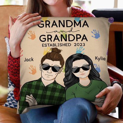 Grandma & Grandpa Established - Gift For Grandma Grandpa - Personalized Custom Pillow