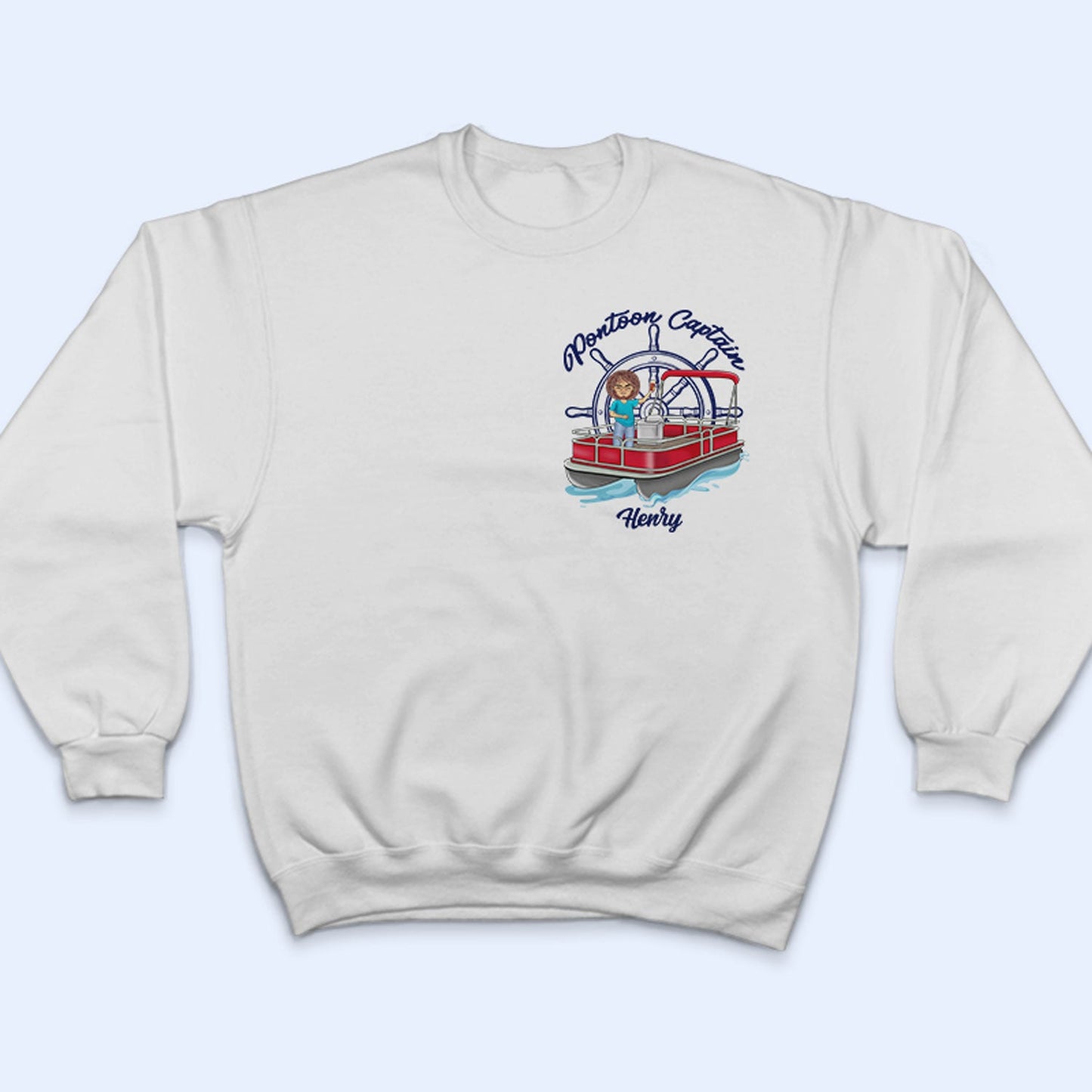 Pontoon Captain Boat Wheel - Gift For Pontoon Owners - Personalized Custom T Shirt