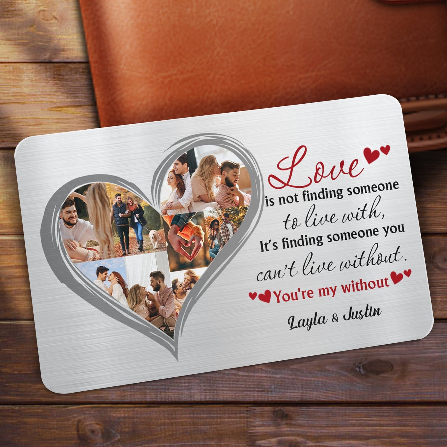 Custom Photo Love Isn't Finding Someone - Gift For Couples - Personalized Aluminum Wallet Card