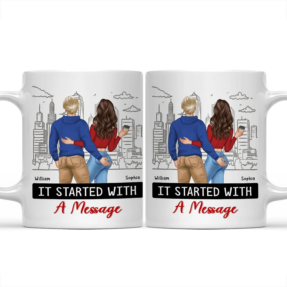 Started With A Message Couples - Personalized Mug