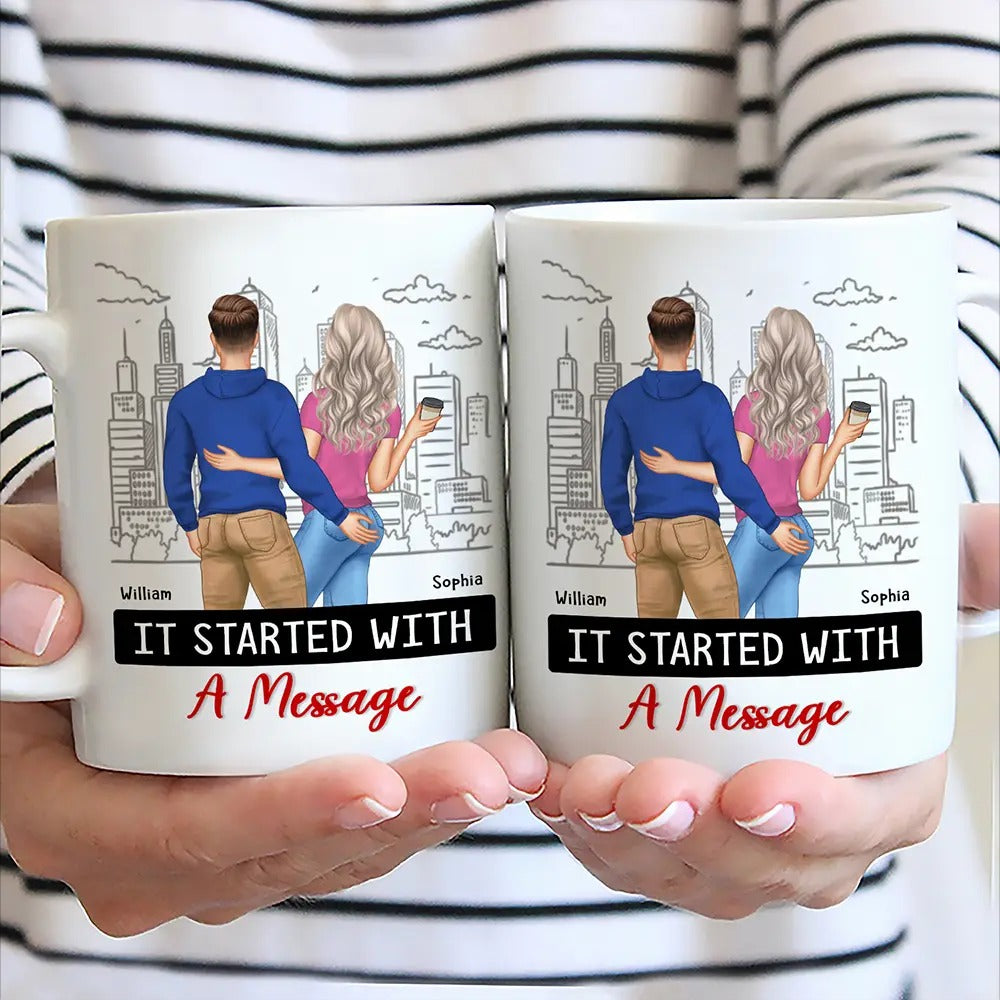 Started With A Message Couples - Personalized Mug