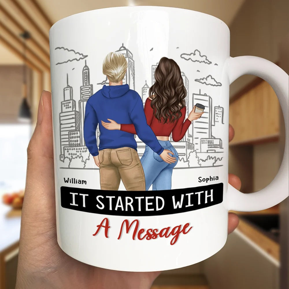 Started With A Message Couples - Personalized Mug