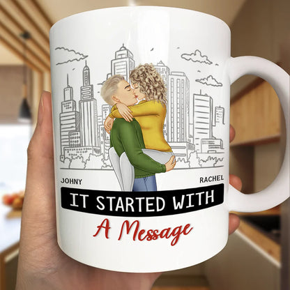 It Started With A Message Couples - Personalized Mug