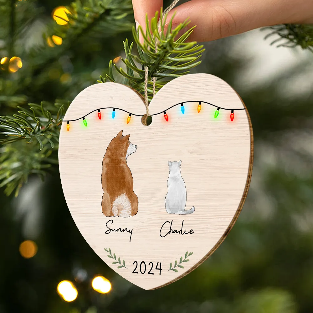 My Dogs Cats Pets - Personalized Custom Shaped Wooden Ornament