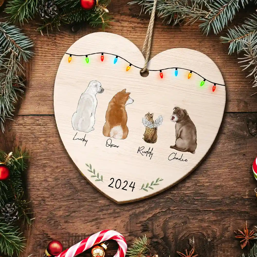 My Dogs Cats Pets - Personalized Custom Shaped Wooden Ornament