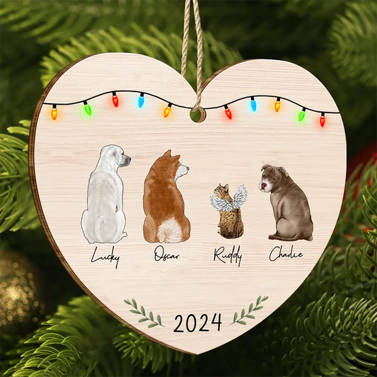 My Dogs Cats Pets - Personalized Custom Shaped Wooden Ornament