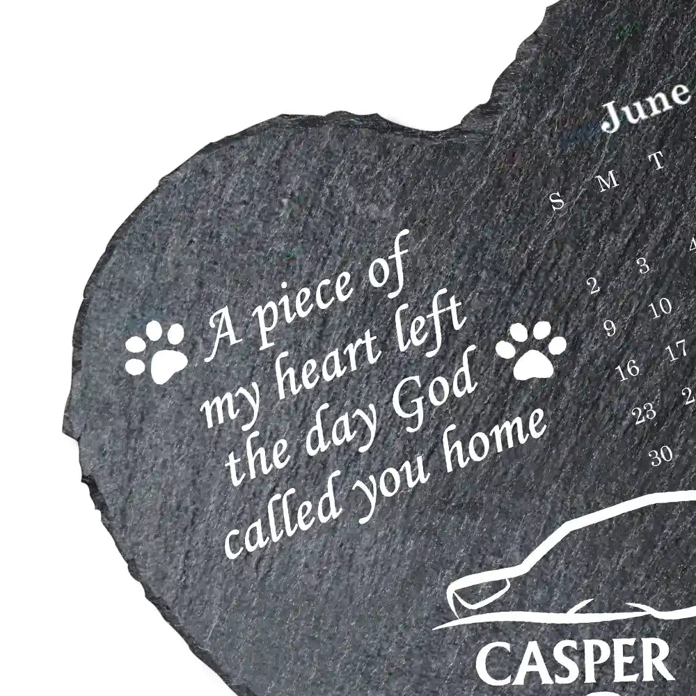 Dog Paw It Broke My Heart To Lose You Calendar - Personalized Heart Memorial Garden Stone