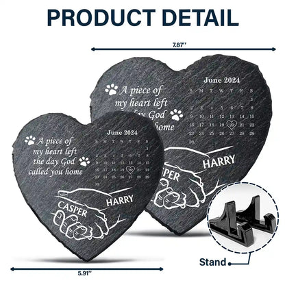 Dog Paw It Broke My Heart To Lose You Calendar - Personalized Heart Memorial Garden Stone
