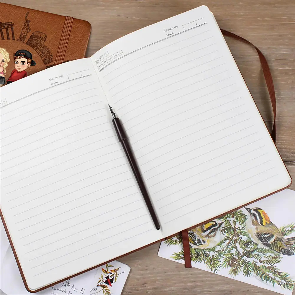 Our Bucket List Travel Couple - Personalized Leather Journal