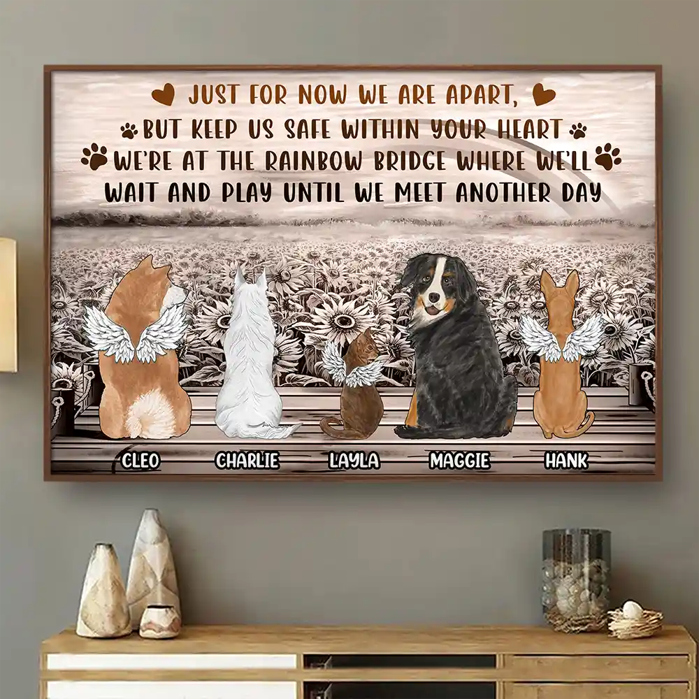 Just For Now We Are Apart Pet Memorial- Personalized Poster