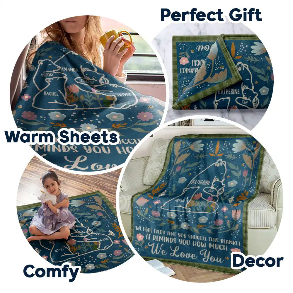 Mama Bear We Hope Every Time You Snuggle This Blanket - Personalized Fleece Blanket, Sherpa Blanket