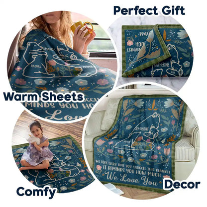 Mama Bear We Hope Every Time You Snuggle This Blanket - Personalized Fleece Blanket, Sherpa Blanket