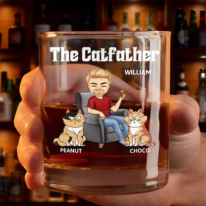 The Cat Father - Personalized Whiskey Glass