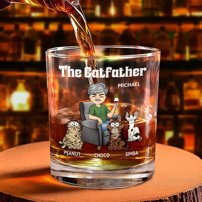 The Cat Father - Personalized Whiskey Glass