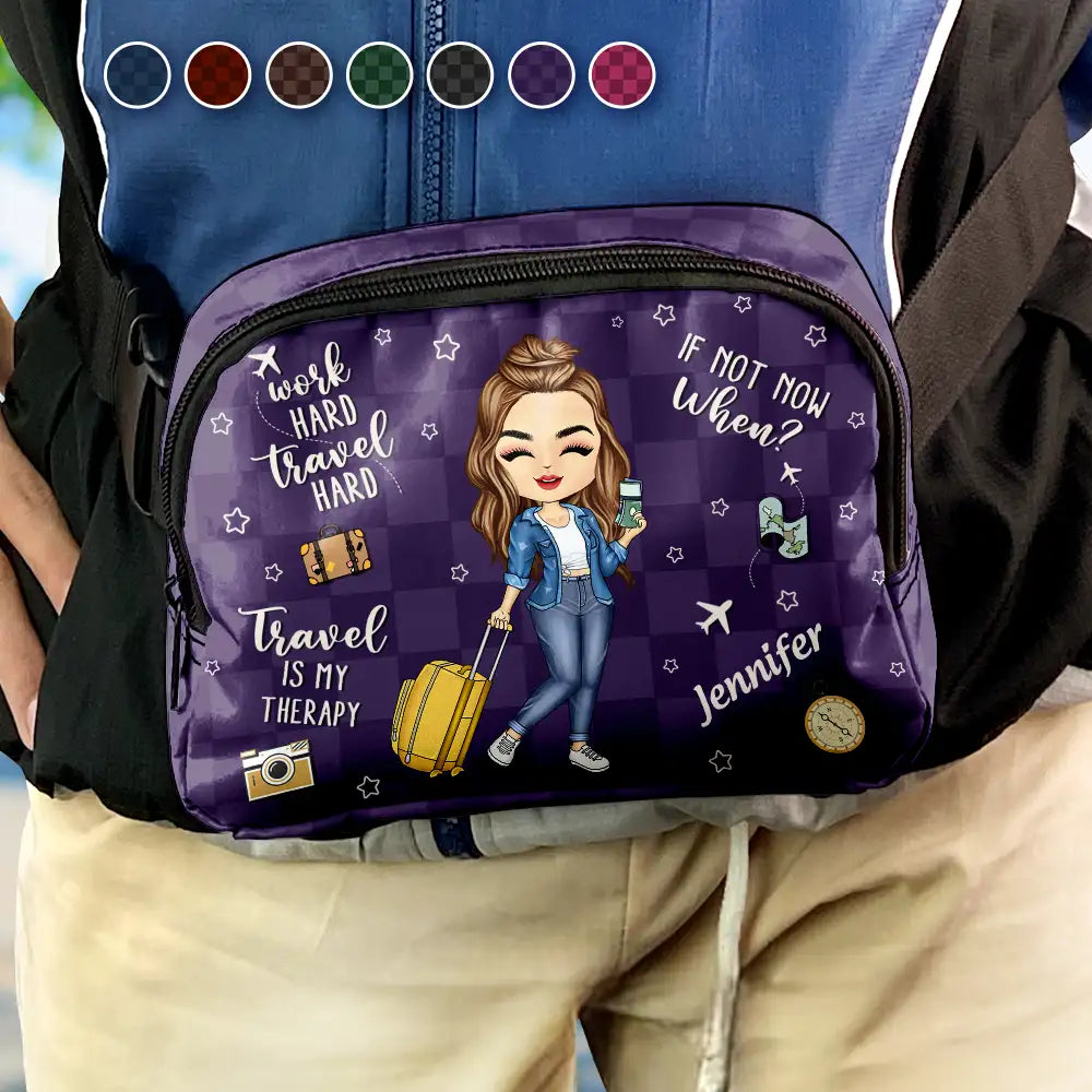Travel Is My Therapy - Personalized Crossbody Belt Bag