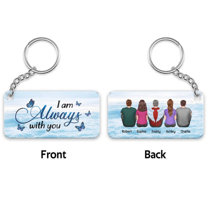 Always With You Grandma Grandpa Dad Mom Kids Dogs Cats Family Memorial Personalized Acrylic Keychain, Sympathy Gift, Remembrance Gift