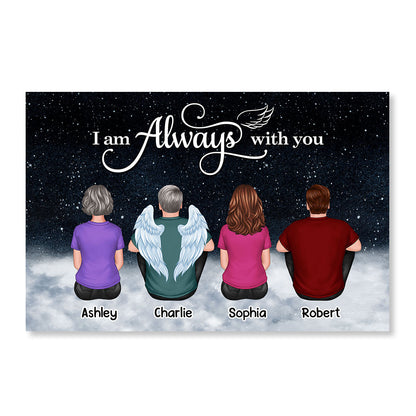 Heaven Cloud Galaxy Night Sky Whole Family Memorial Remembrance Keepsake Personalized Poster