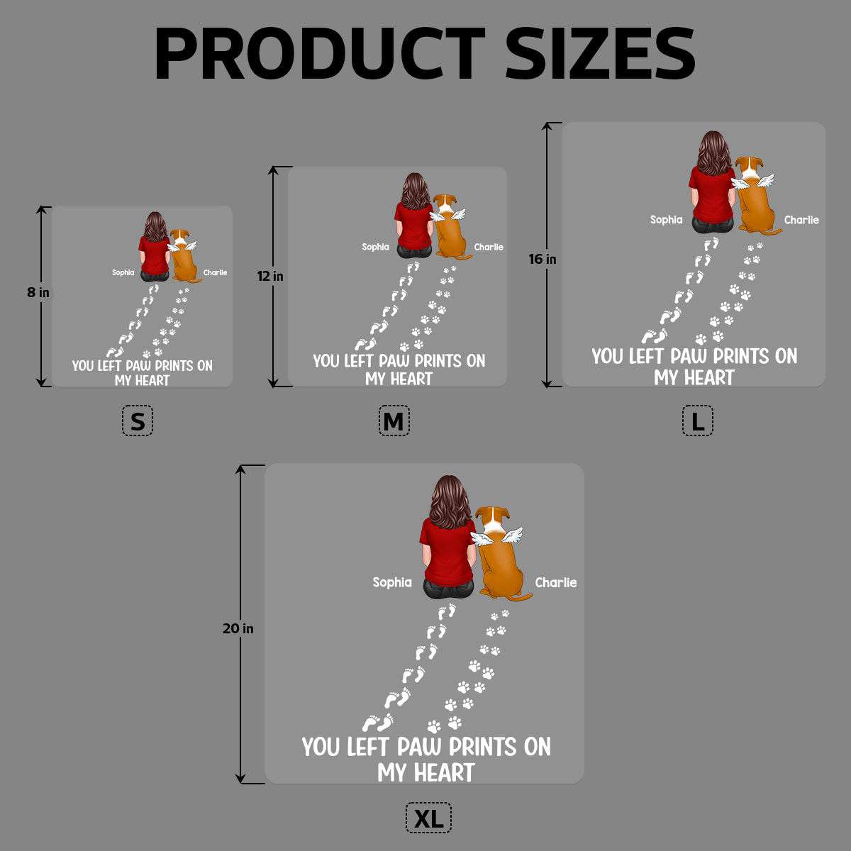 You Left Paw Prints On My Heart Dog Cat Pet Memorial Personalized Decal