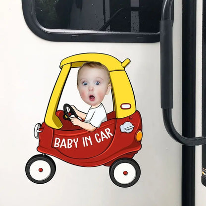 Baby - Upload Photo Baby In Car - Personalized Car Decal Decal The Next Custom Gift