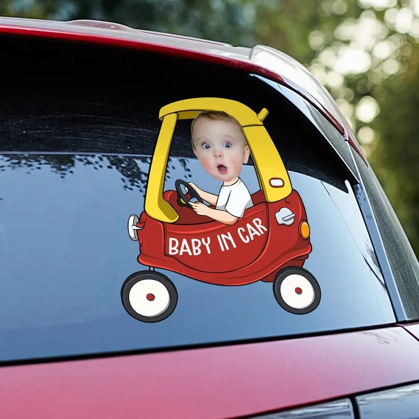 Baby - Upload Photo Baby In Car - Personalized Car Decal Decal The Next Custom Gift