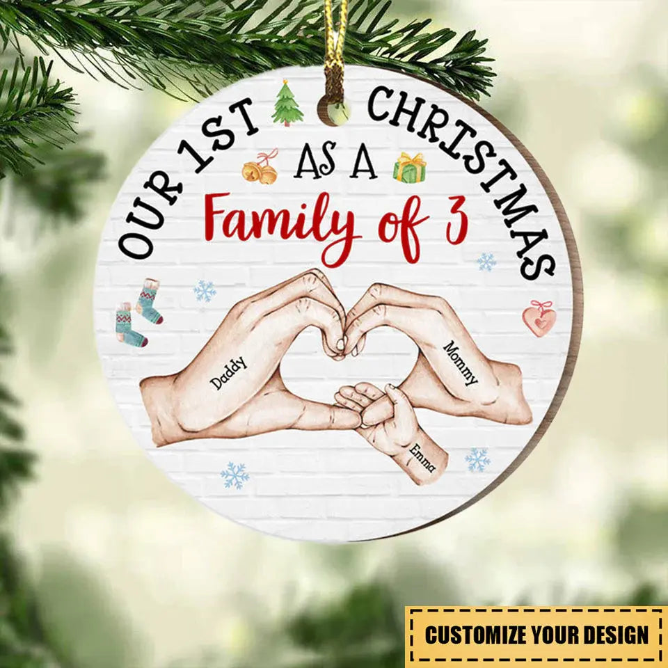 Baby's First Christmas As A Family Circle Ornament  The Next Custom Gift