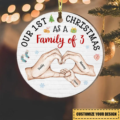 Baby's First Christmas As A Family Circle Ornament  The Next Custom Gift