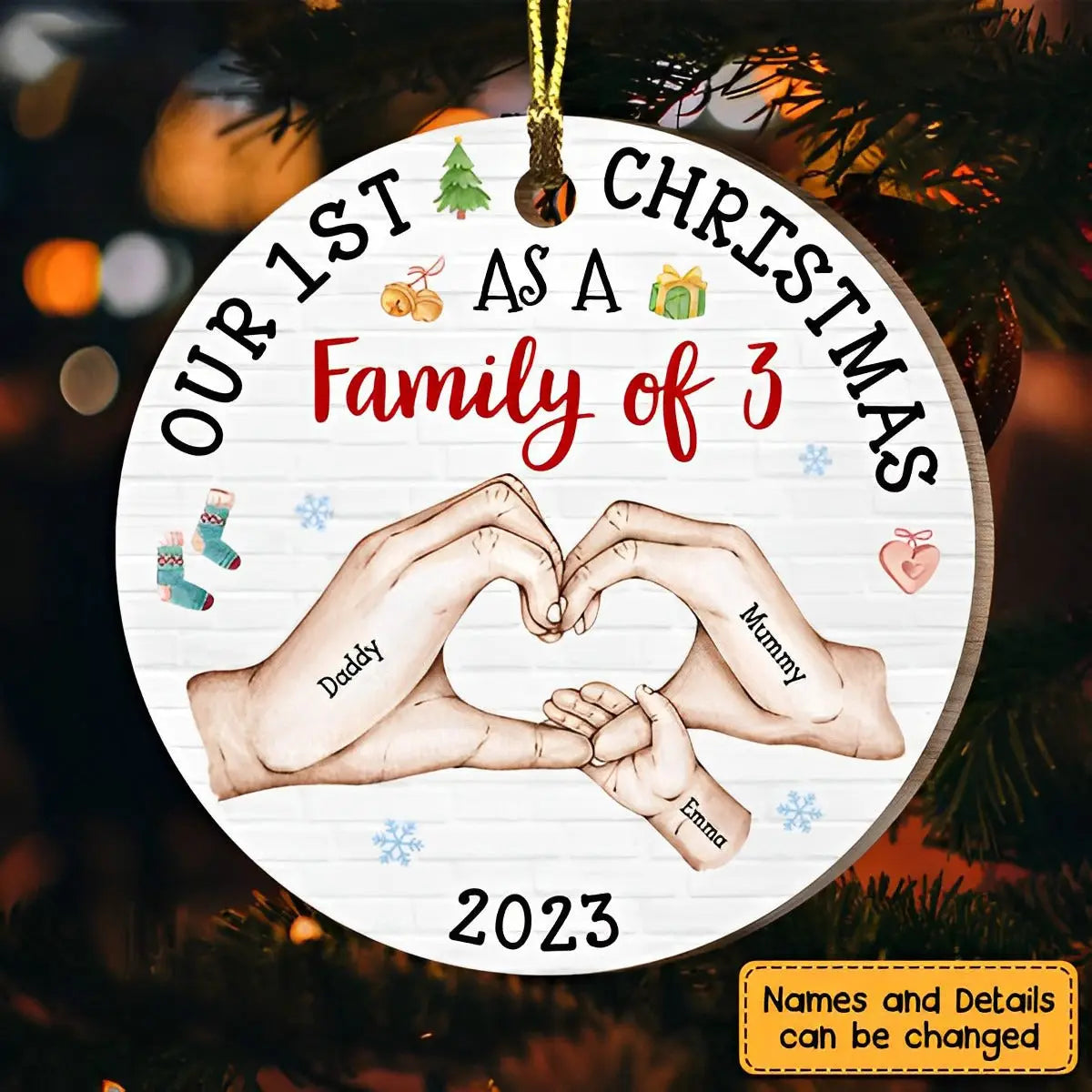 Baby's First Christmas As A Family Circle Ornament  The Next Custom Gift